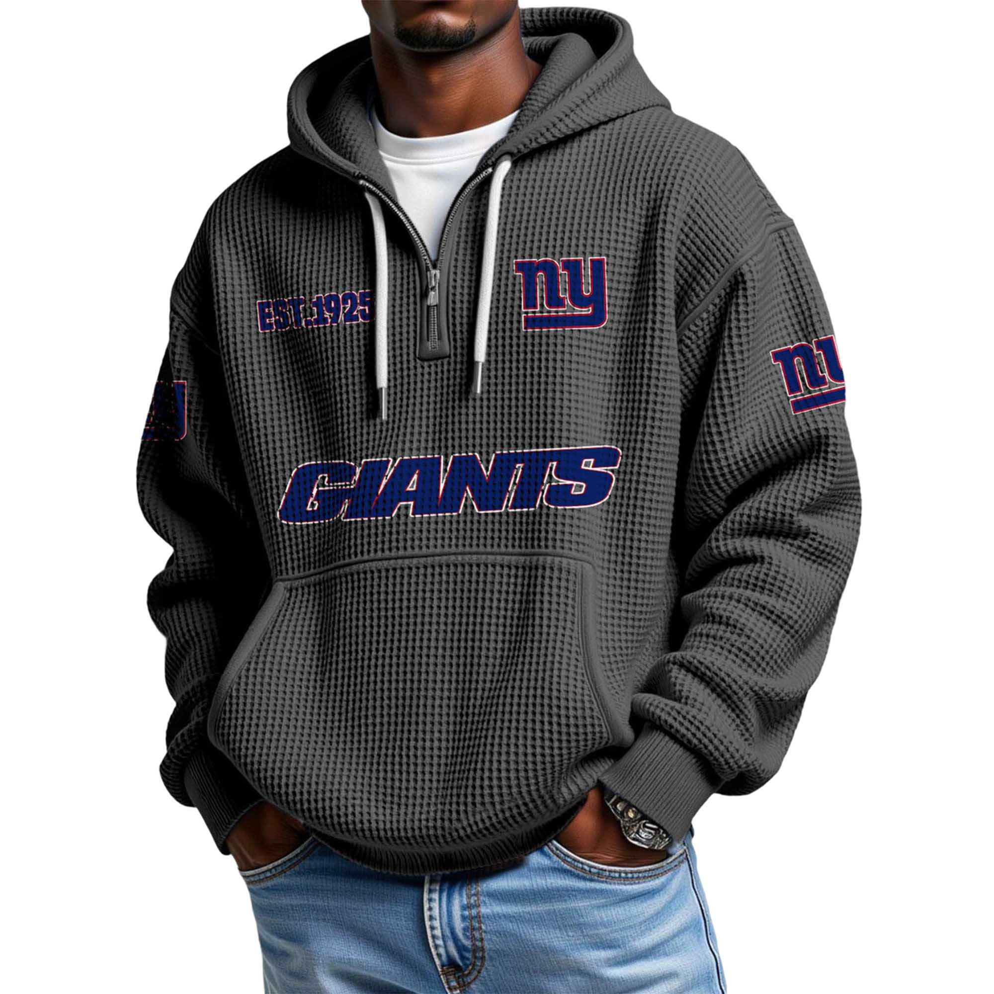 Giants EST 1925 Quarter Zip Waffle Hoodie 3 Giants EST 1925 Quarter Zip Waffle Hoodie (5)