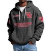 Houston Cougars EST 1946 Quarter Zip Waffle Hoodie 1