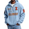 Illinois EST 1890 Quarter Zip Waffle Hoodie 6 Illinois EST 1890 Quarter Zip Waffle Hoodie 2