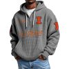 Illinois EST 1890 Quarter Zip Waffle Hoodie 8 Illinois EST 1890 Quarter Zip Waffle Hoodie 4