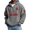 Indiana 1887 EST Quarter Zip Waffle Hoodie 8 Indiana 1887 EST Quarter Zip Waffle Hoodie 4