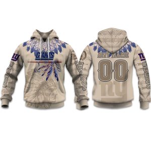 2025 Personalized Giants Football Native American Heritage Hoodie 1