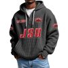 JSU EST 1904 Quarter Zip Waffle Hoodie 2