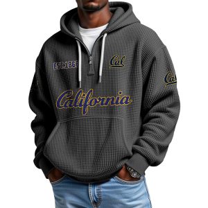 California EST 1866 Quarter Zip Waffle Hoodie 1