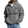 Jets EST 1959 Quarter Zip Waffle Hoodie 7 Jets EST 1959 Quarter Zip Waffle Hoodie 3