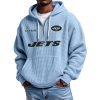 Jets Personalized Quarter Zip Waffle Hoodie 4