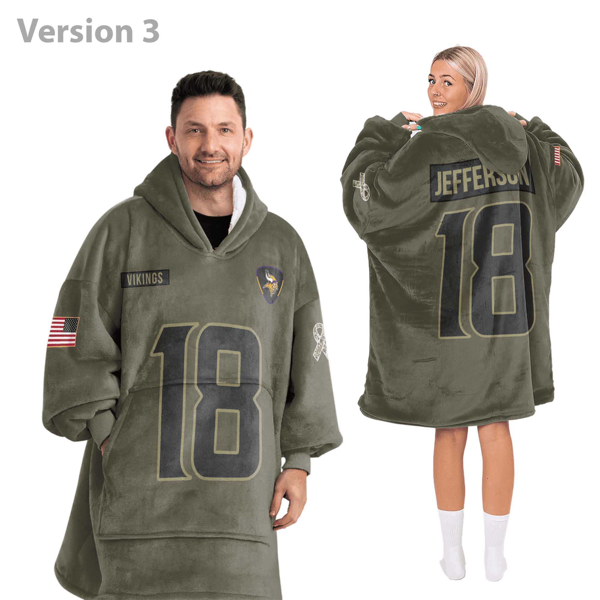 Justin Jefferson 18 Vikings Football Unisex Blanket Hoodie 3 Justin Jefferson 18 Vikings Football Unisex Blanket Hoodie (3)