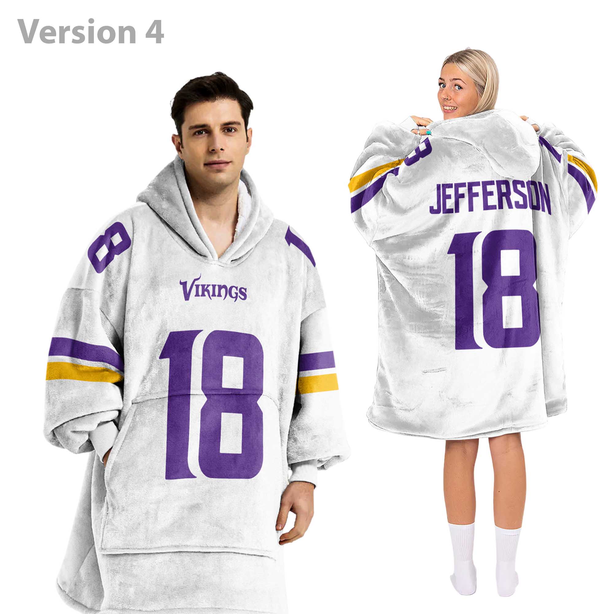 Justin Jefferson 18 Vikings Football Unisex Blanket Hoodie 4 Justin Jefferson 18 Vikings Football Unisex Blanket Hoodie (4)