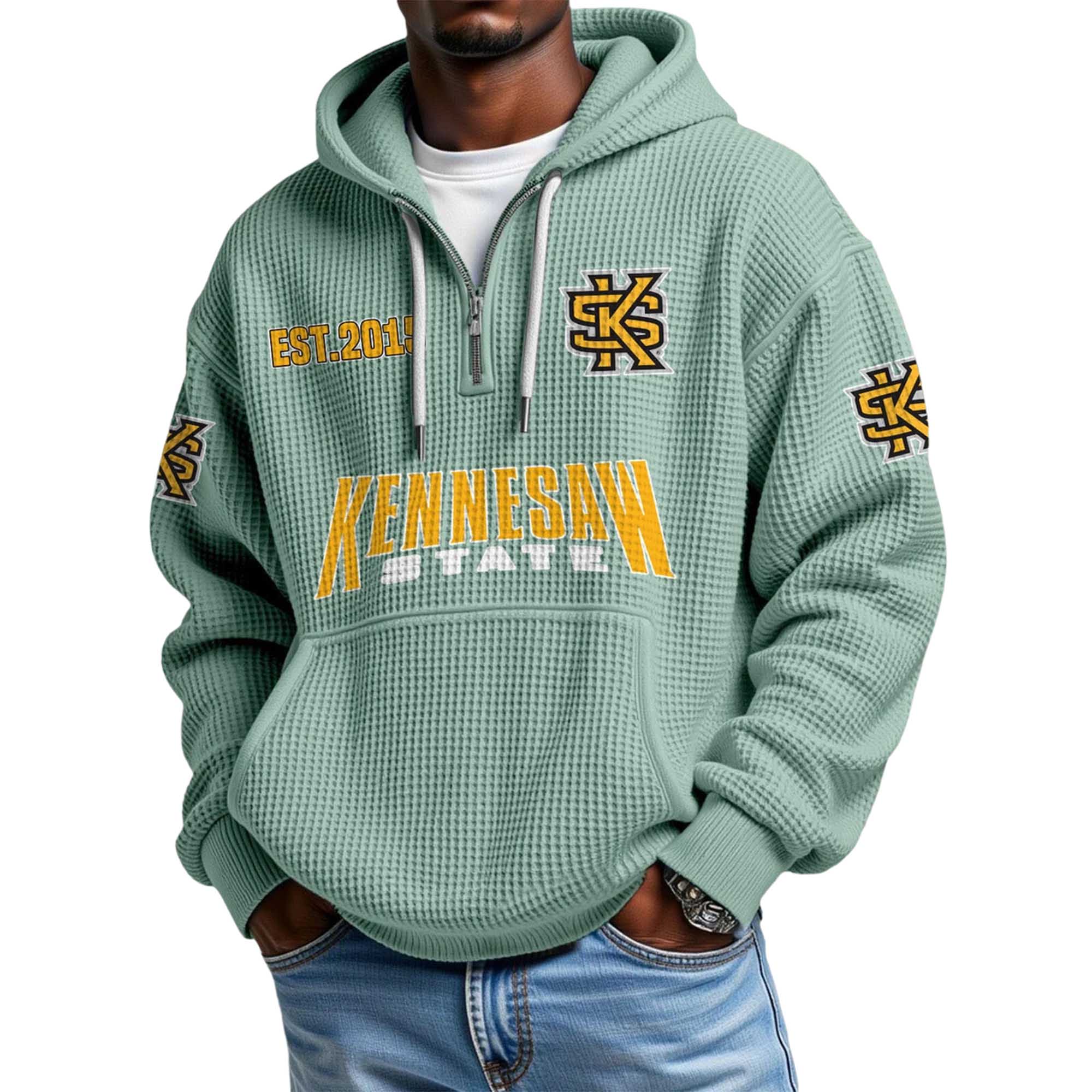 Kennesaw State EST 2015 Quarter Zip Waffle Hoodie 2 Kennesaw State EST 2015 Quarter Zip Waffle Hoodie 2