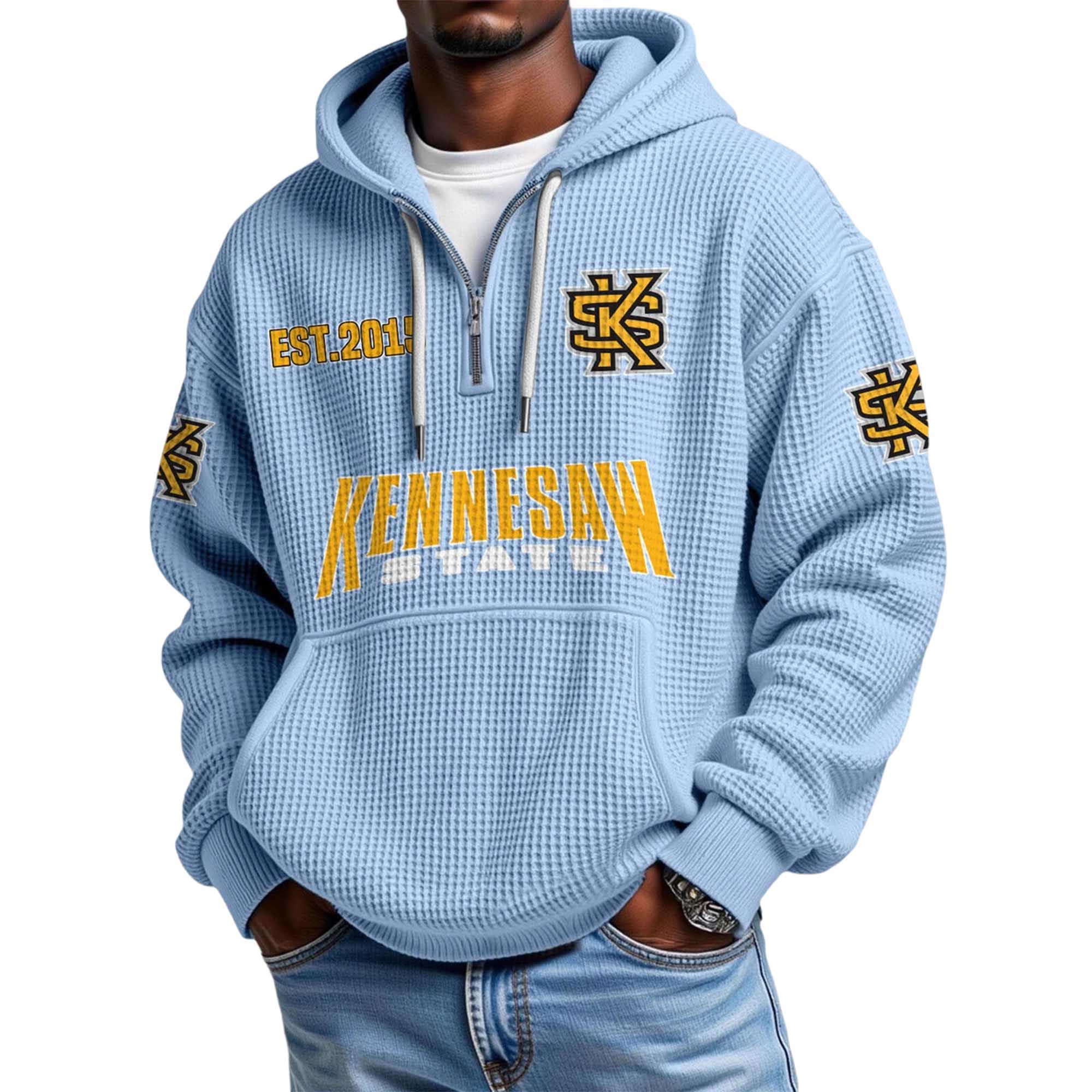Kennesaw State EST 2015 Quarter Zip Waffle Hoodie 5 Kennesaw State EST 2015 Quarter Zip Waffle Hoodie 5