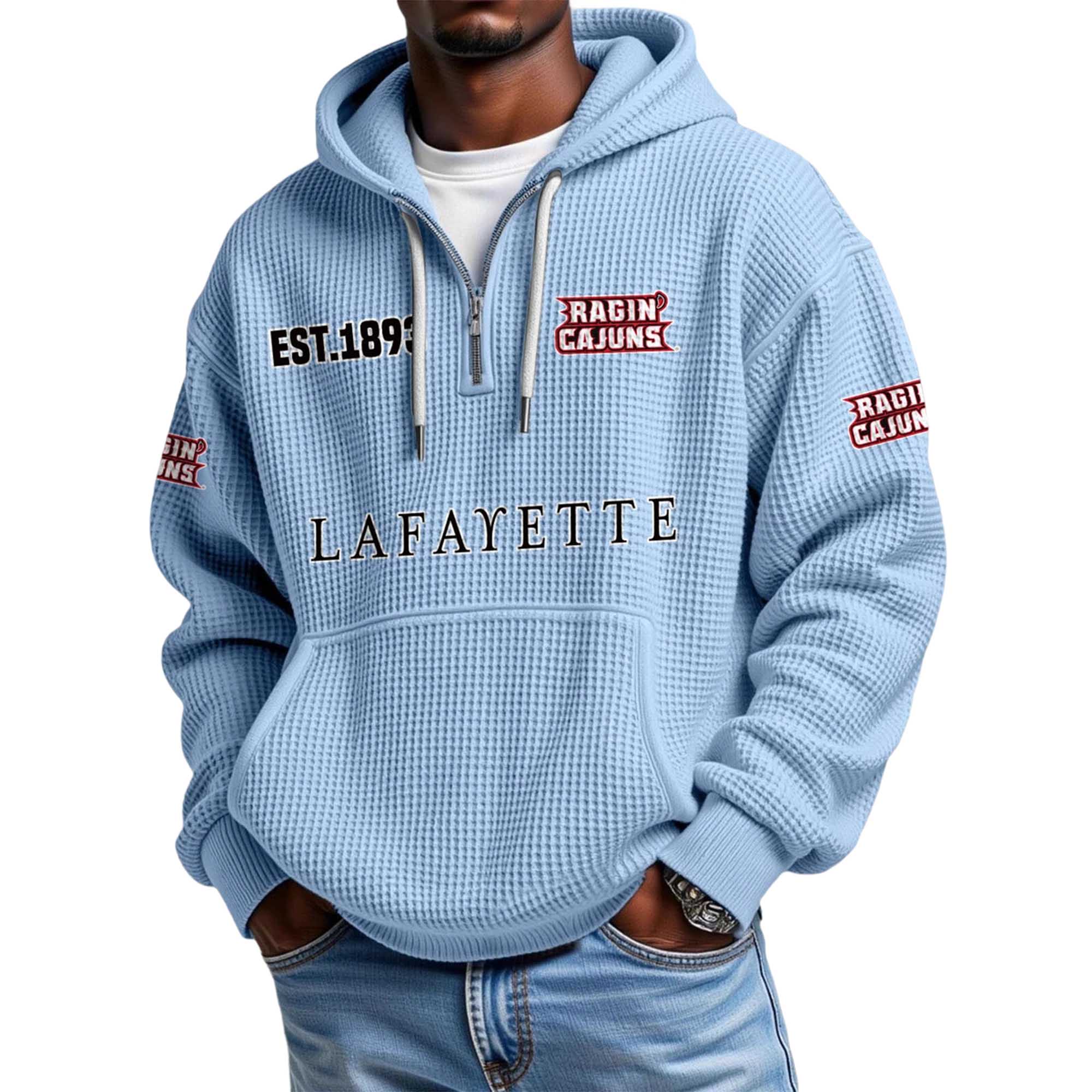 Lafayette EST 1893 Quarter Zip Waffle Hoodie Lafayette EST 1893 Quarter Zip Waffle Hoodie