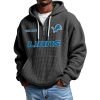 Lions Personalized Quarter Zip Waffle Hoodie 2