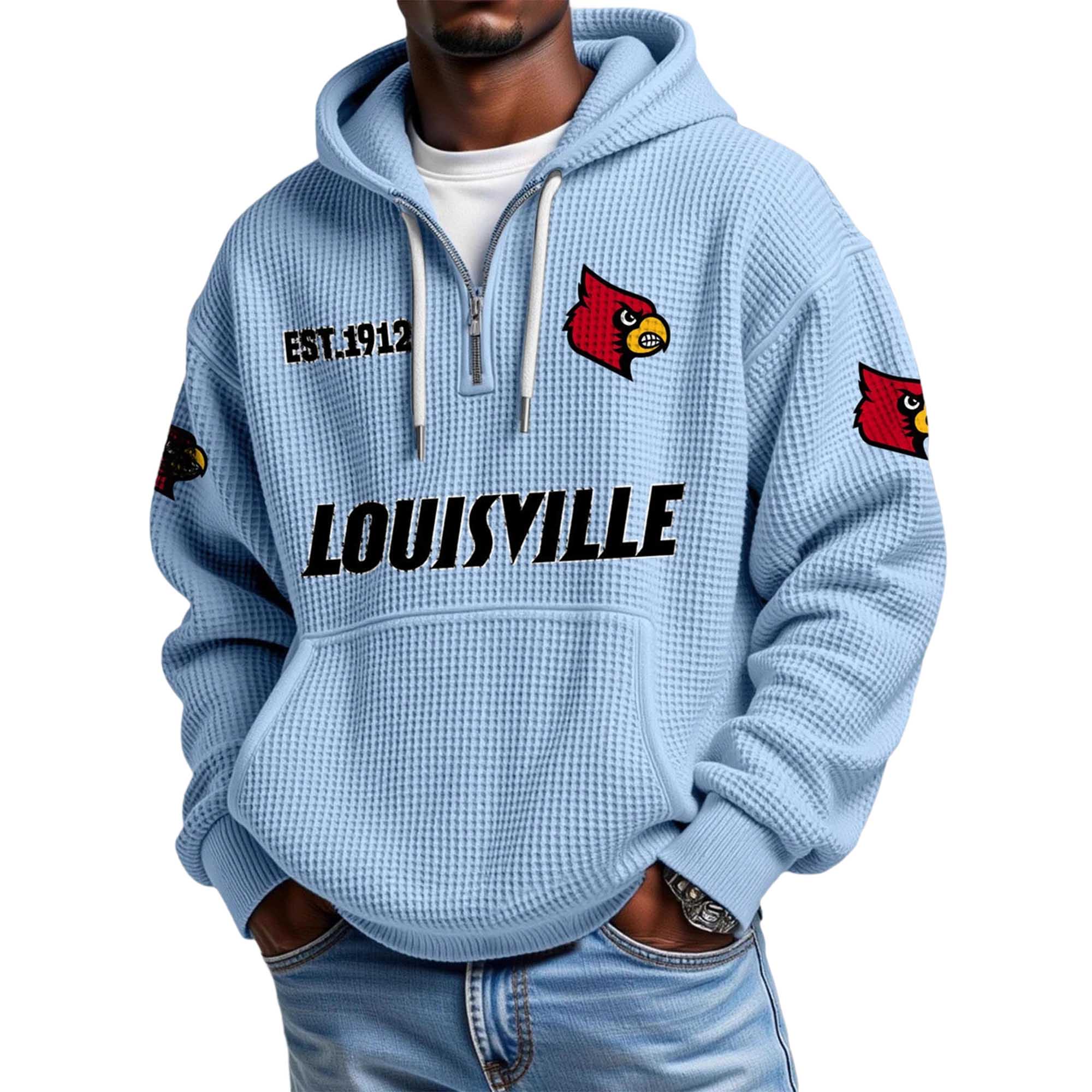 Louisville EST 1912 Quarter Zip Waffle Hoodie Louisville EST 1912 Quarter Zip Waffle Hoodie