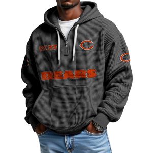 Bears EST 1920 Quarter Zip Waffle Hoodie 1