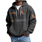 Miami EST 1926 Quarter Zip Waffle Hoodie