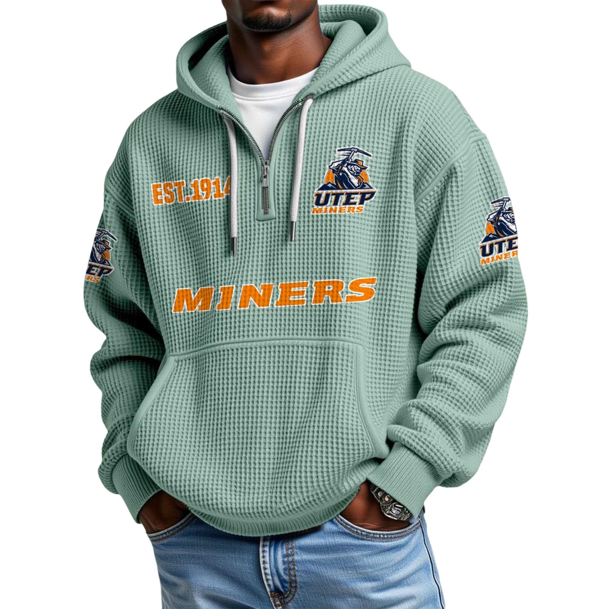 Miners EST 1914 Quarter Zip Waffle Hoodie 2 Miners EST 1914 Quarter Zip Waffle Hoodie 2