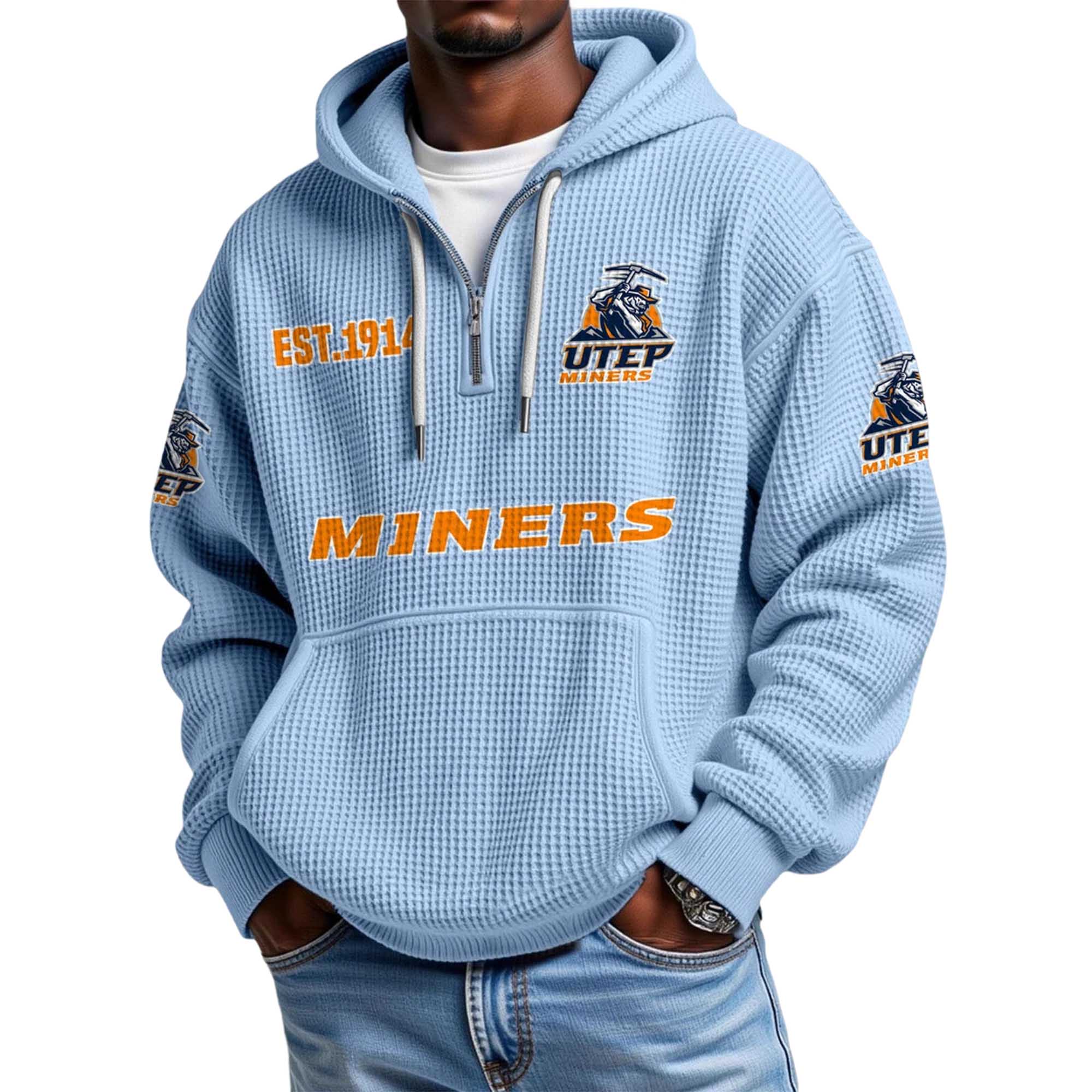 Miners EST 1914 Quarter Zip Waffle Hoodie 5 Miners EST 1914 Quarter Zip Waffle Hoodie 5