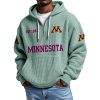 Minnesota EST 1882 Quarter Zip Waffle Hoodie 6 Minnesota EST 1882 Quarter Zip Waffle Hoodie 2