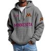 Minnesota EST 1882 Quarter Zip Waffle Hoodie 7 Minnesota EST 1882 Quarter Zip Waffle Hoodie 3