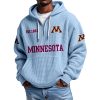 Minnesota EST 1882 Quarter Zip Waffle Hoodie 9 Minnesota EST 1882 Quarter Zip Waffle Hoodie 5