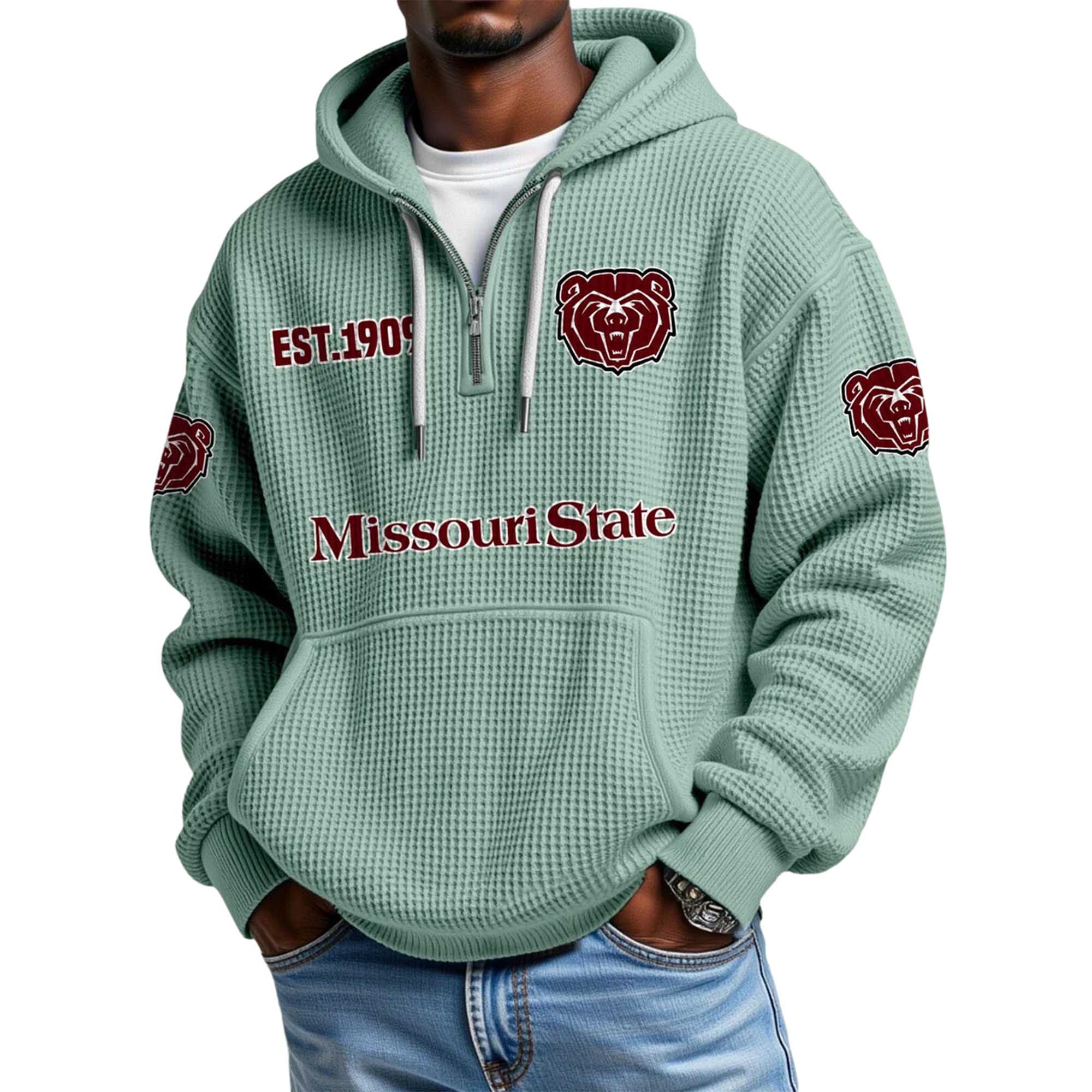 Missouri State EST 1909 Quarter Zip Waffle Hoodie 2 Missouri State EST 1909 Quarter Zip Waffle Hoodie 2