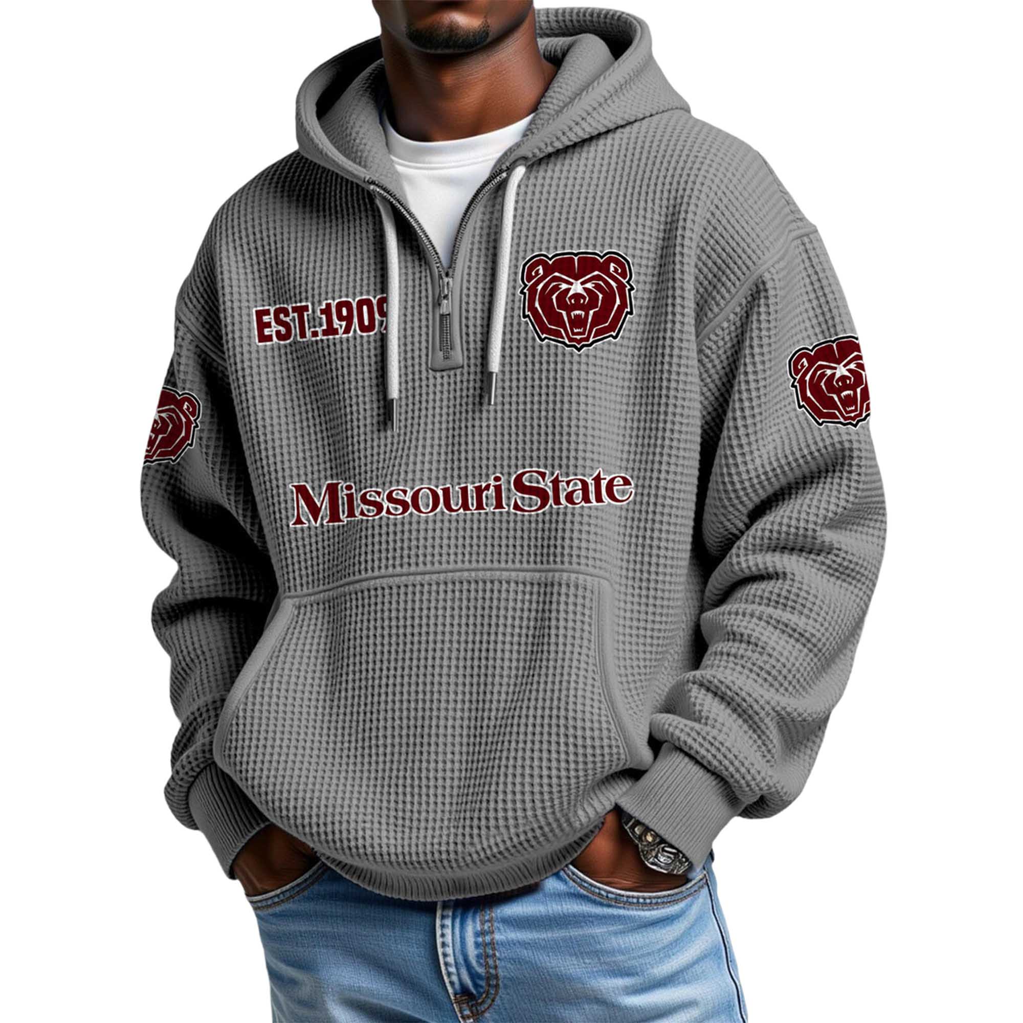 Missouri State EST 1909 Quarter Zip Waffle Hoodie 3 Missouri State EST 1909 Quarter Zip Waffle Hoodie 3