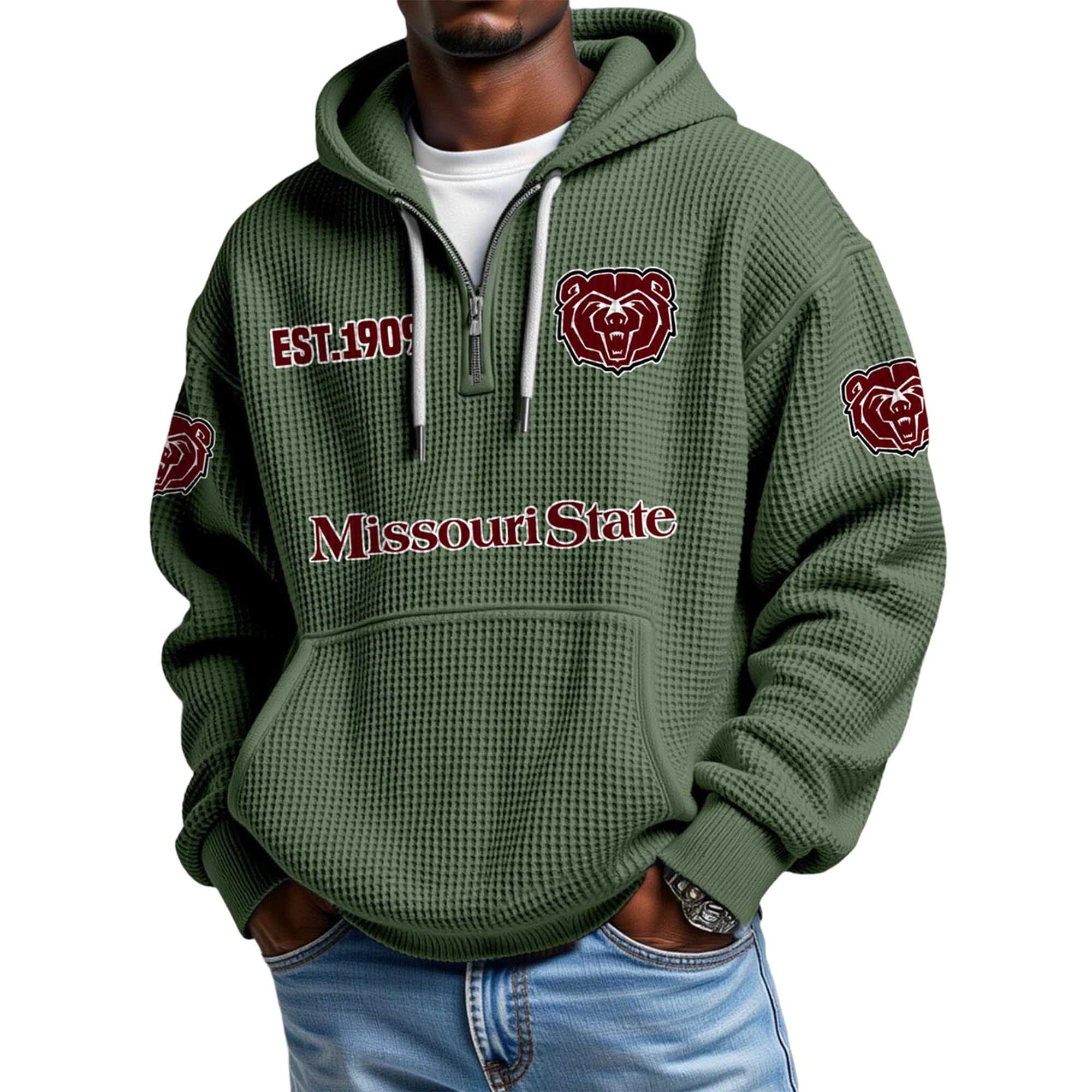 Missouri State EST 1909 Quarter Zip Waffle Hoodie 4 Missouri State EST 1909 Quarter Zip Waffle Hoodie 4
