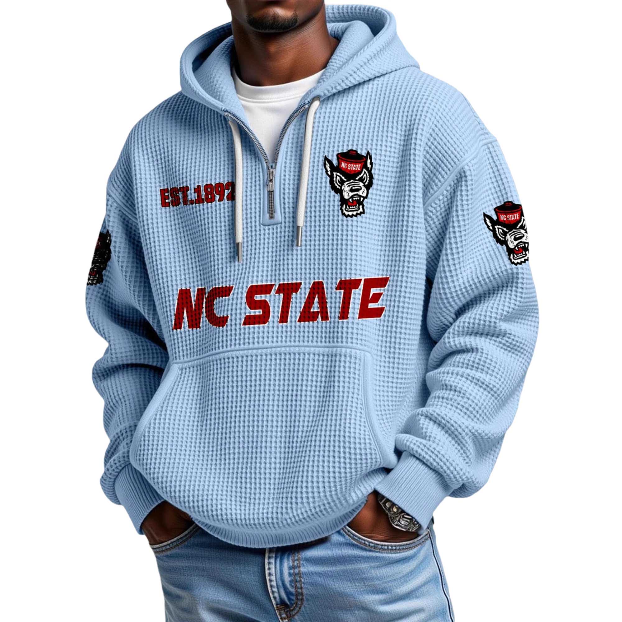 NC State EST 1892 Quarter Zip Waffle Hoodie 5 NC State EST 1892 Quarter Zip Waffle Hoodie 5