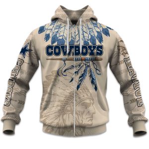 2025 Personalized Cowboys Football Native American Heritage Zipper Hoodie
