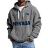 Nevada EST 1896 Quarter Zip Waffle Hoodie 3