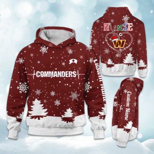 Commanders x Nurse Christmas Football Hoodie 1