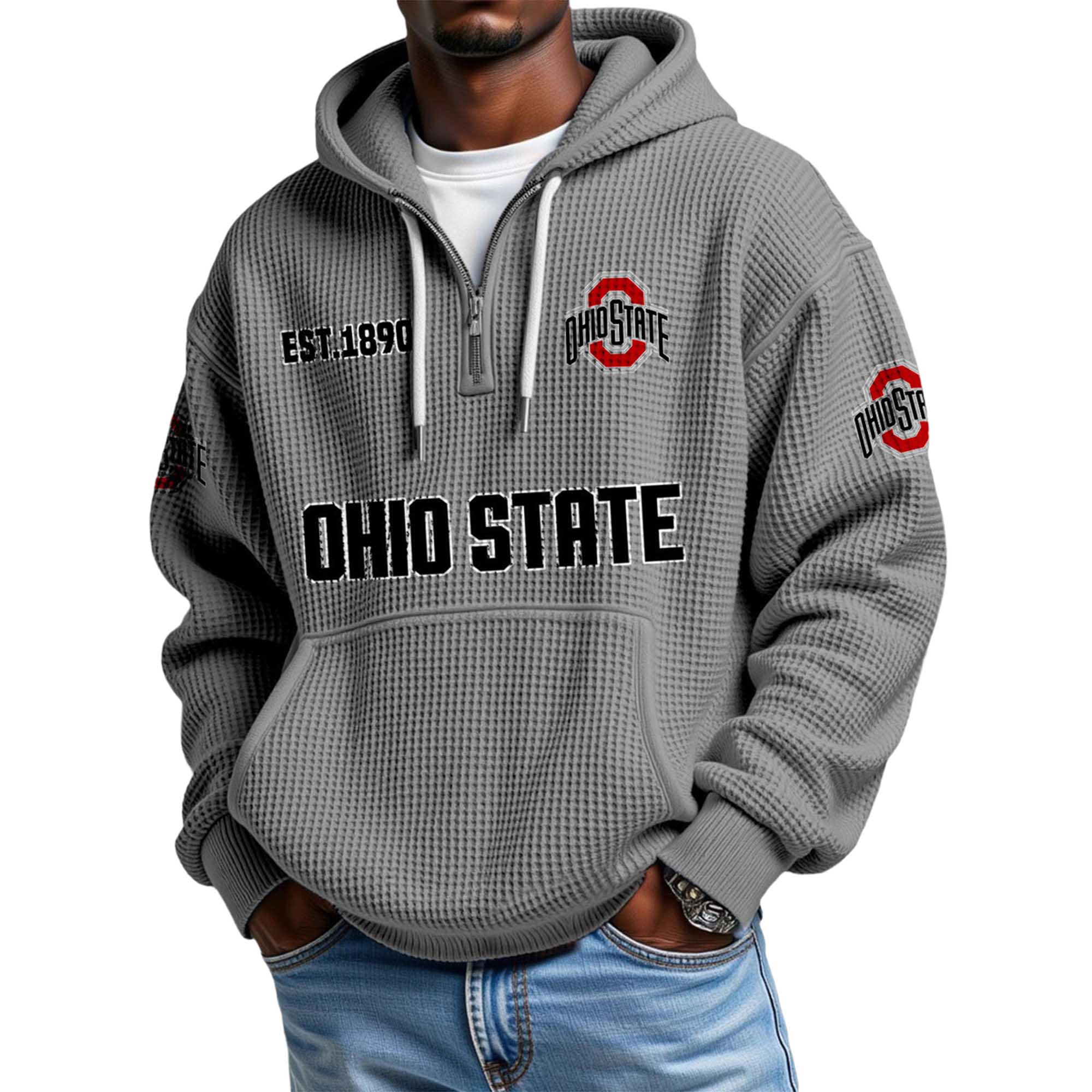 Ohio State EST 1890 Quarter Zip Waffle Hoodie 4 Ohio State EST 1890 Quarter Zip Waffle Hoodie 4