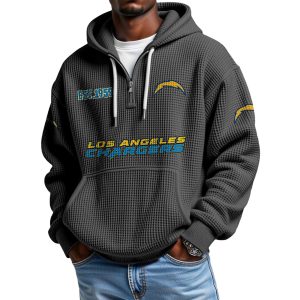 Chargers EST 1959 Quarter Zip Waffle Hoodie 1