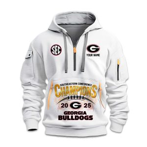Georgia 2025 Big Ten Champions Quarter Zip Hoodie (1)