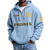 Padres EST 1969 Quarter Zip Waffle Hoodie 11 Padres EST 1969 Quarter Zip Waffle Hoodie 1
