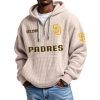 Padres EST 1969 Quarter Zip Waffle Hoodie 4