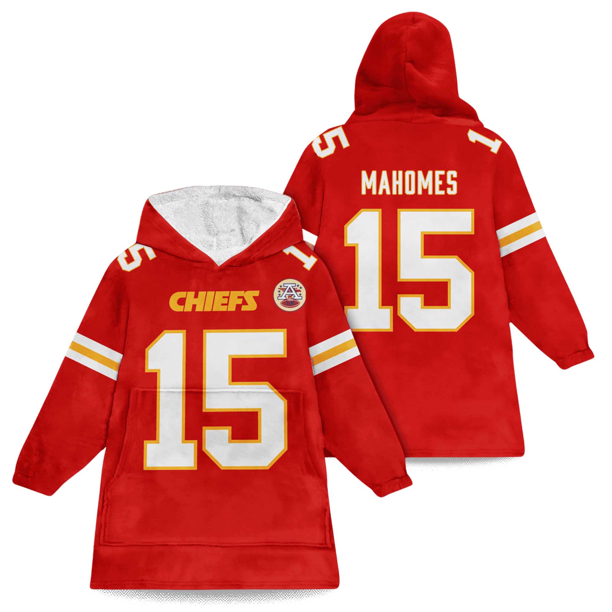 Patrick Mahomes 15 Chiefs Football Unisex Blanket Hoodie 2 Patrick Mahomes 15 Chiefs Football Unisex Blanket Hoodie (2)