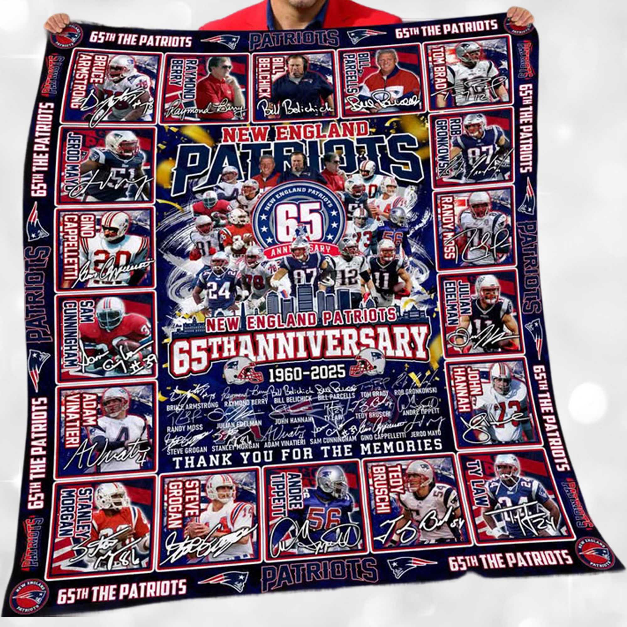 Patriots 65th Anniversary Fleece Blanket 2 Patriots 65th Anniversary Fleece Blanket 2