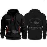 Patriots Back In Black Half Zip Hoodie