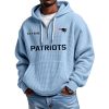 Patriots Personalized Quarter Zip Waffle Hoodie 3