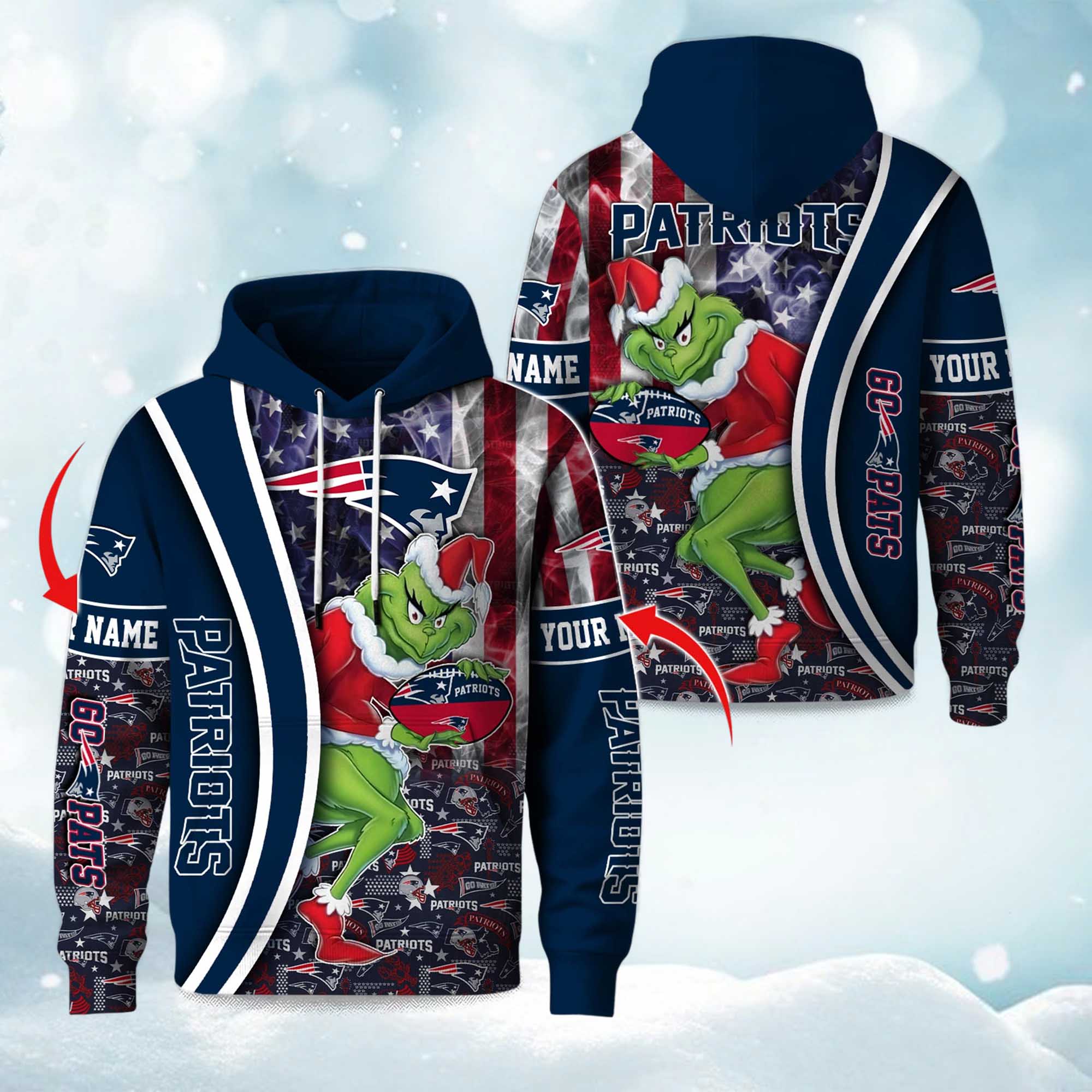 Patriots The Grnch Christmas Football Hoodie Patriots The Grnch Christmas Football Hoodie