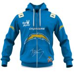 Personalized Chargers Bad Bunny Bowl LX 2025 2026 Zipper Hoodie