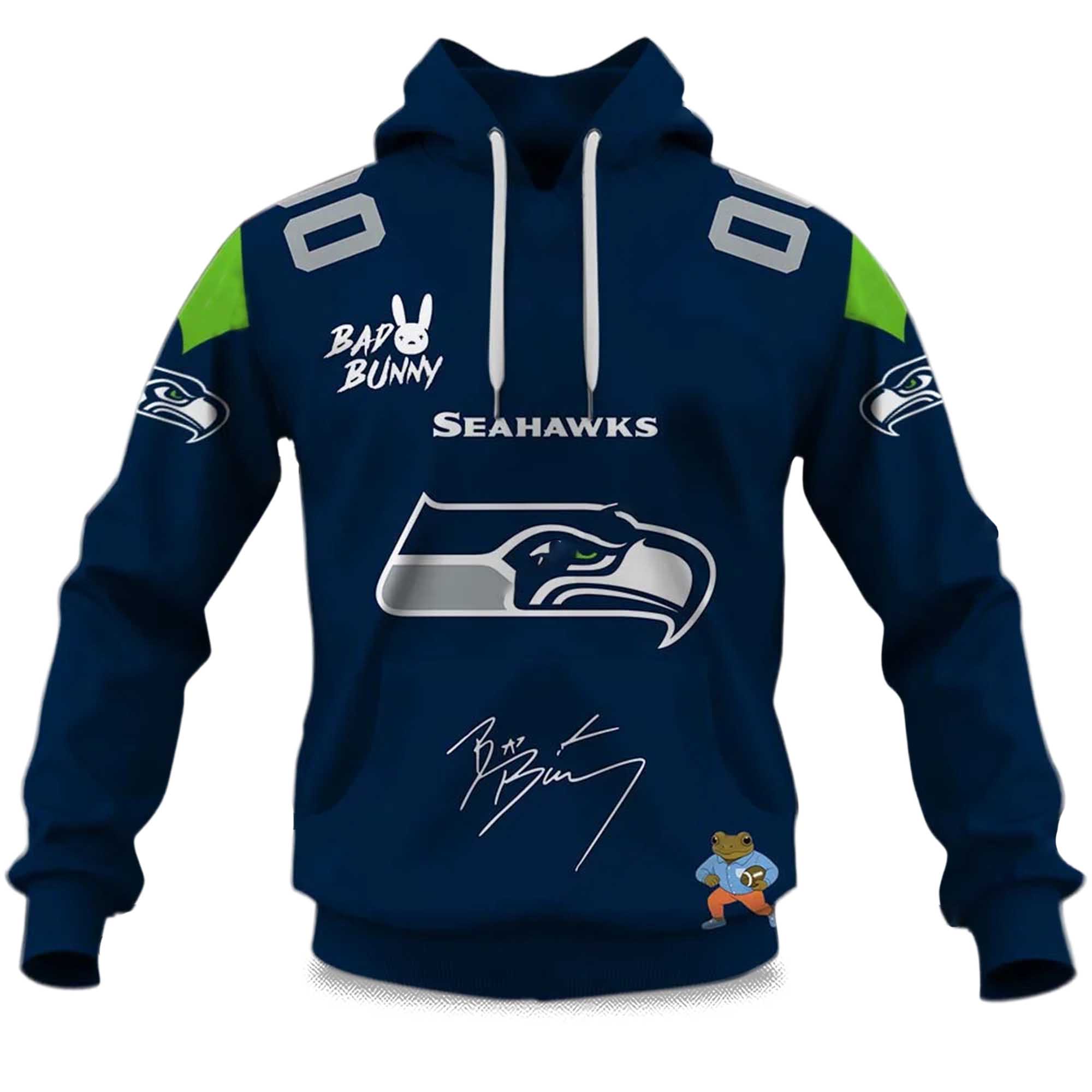 Personalized Seahawks Bad Bunny Bowl LX 2025 2026 Hoodie Personalized Seahawks Bad Bunny Bowl LX 2025 2026 Hoodie
