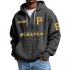 Pirates EST 1882 Quarter Zip Waffle Hoodie 10 Pirates EST 1882 Quarter Zip Waffle Hoodie 1