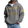 Pirates EST 1882 Quarter Zip Waffle Hoodie 8 Pirates EST 1882 Quarter Zip Waffle Hoodie 4