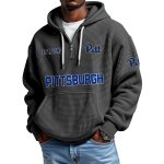 Pittsburgh EST 1890 Quarter Zip Waffle Hoodie