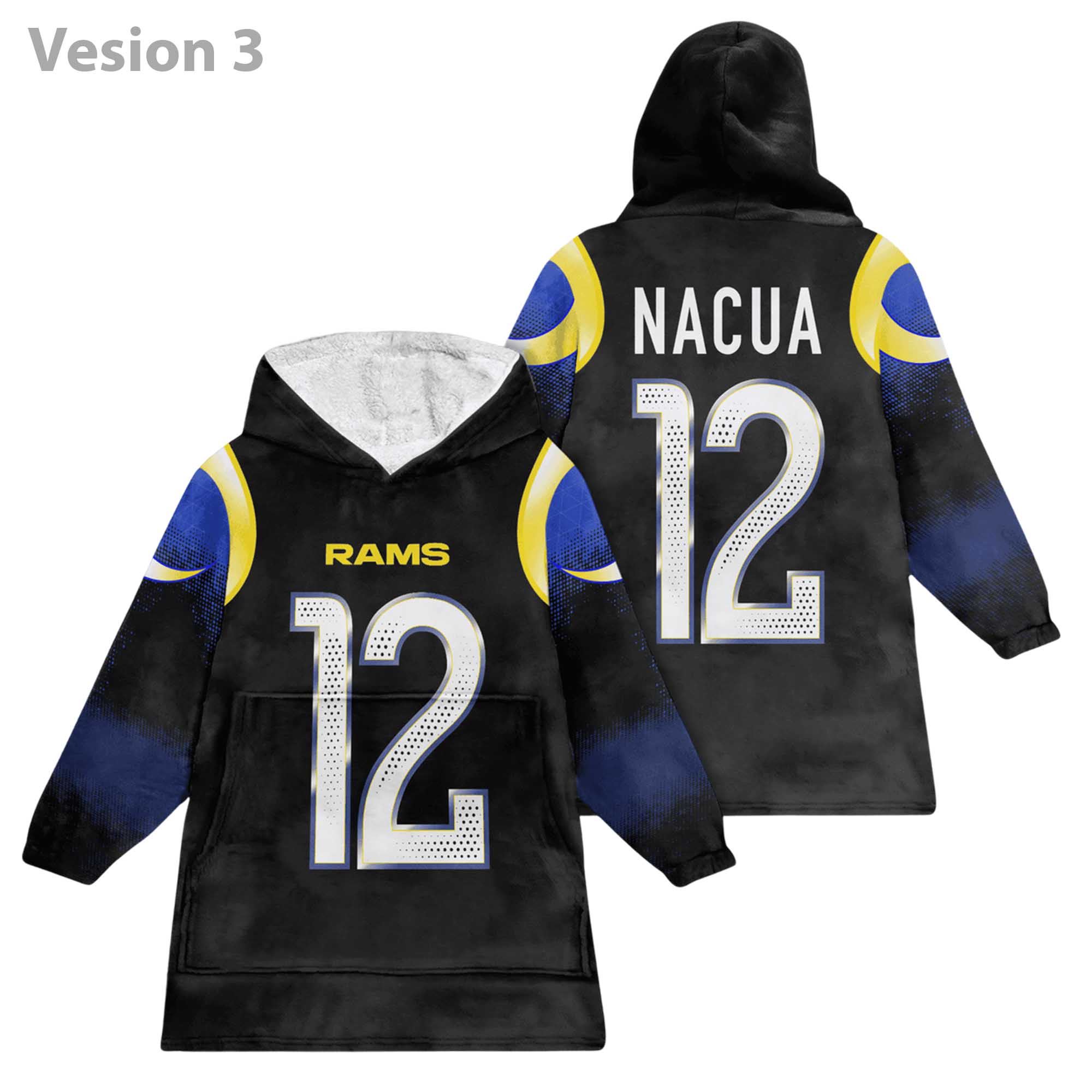 Puka Nacua 12 Rams Football Unisex Blanket Hoodie 3 Puka Nacua 12 Rams Football Unisex Blanket Hoodie (2)