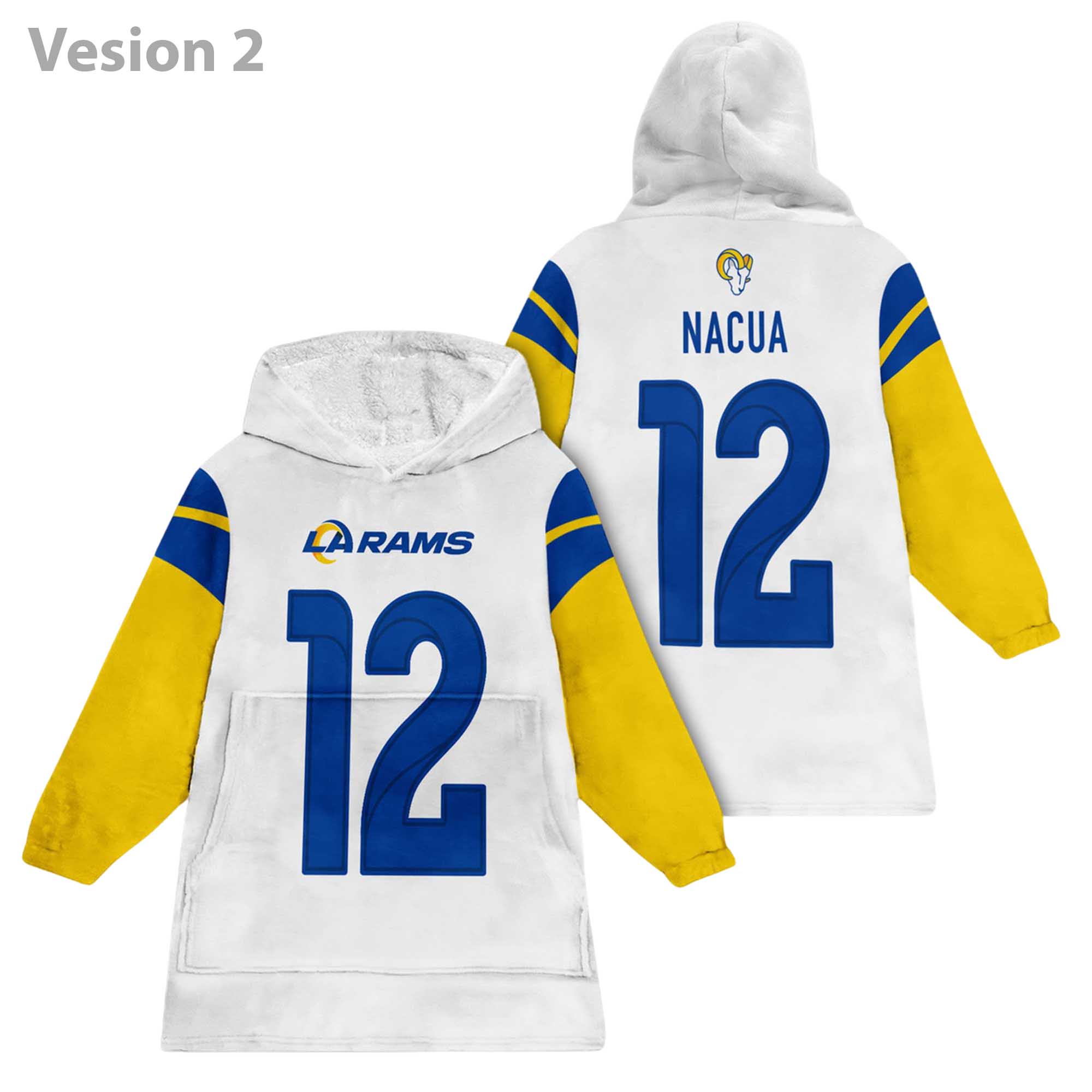 Puka Nacua 12 Rams Football Unisex Blanket Hoodie 2 Puka Nacua 12 Rams Football Unisex Blanket Hoodie (3)