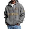 Purdue EST 1887 Quarter Zip Waffle Hoodie 7 Purdue EST 1887 Quarter Zip Waffle Hoodie 3