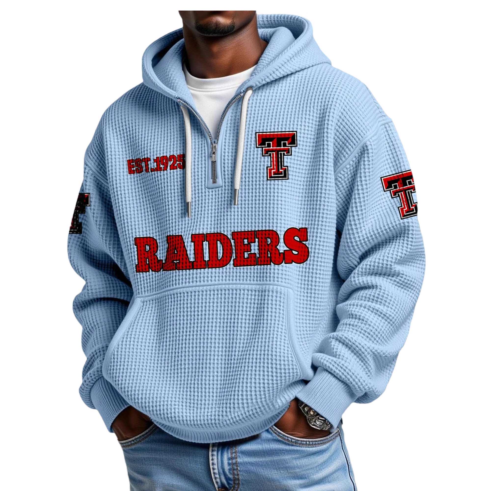 Raiders EST 1925 Quarter Zip Waffle Hoodie 2 Raiders EST 1925 Quarter Zip Waffle Hoodie (2)